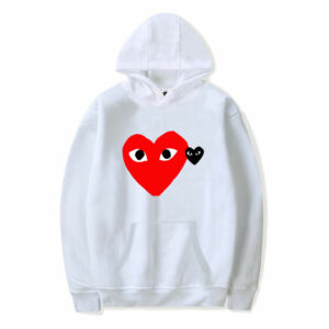 Red Heart And Gray Heart Cdg Hoodie