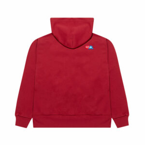 PLAY ZIP HOODED SWEATSHIRT WITH RED INVADER HEART AND BLUE EMBLEM (BURGUNDY)