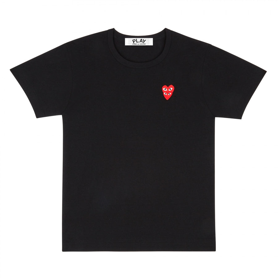 PLAY BASIC T-SHIRT RED FAMILY HEART (BLACK) - CDG CLOTHING