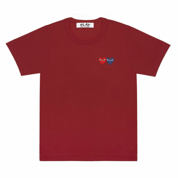 PLAY BASIC T-SHIRT TWO EMBLEMS (BURGUNDY)