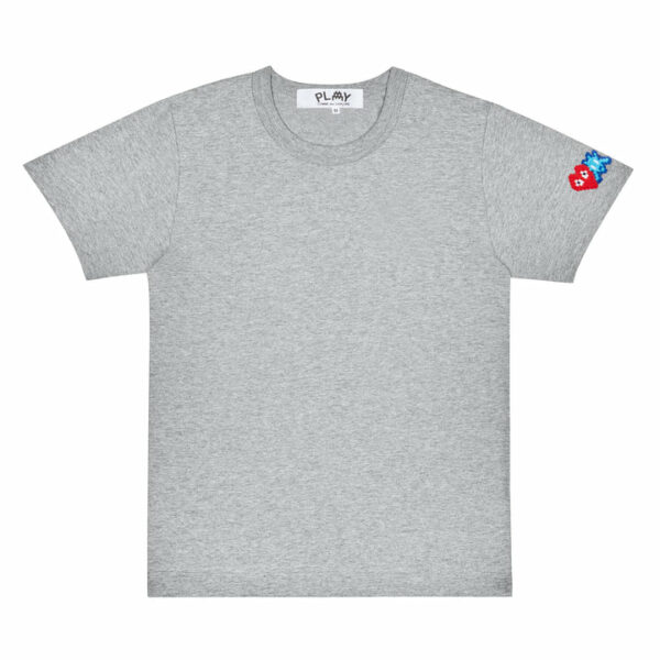 PLAY INVADER T-SHIRT RED AND BLUE SLEEVE EMBLEM