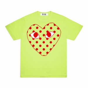 PLAY RED SPOTTED HEART SCREENPRINT T-SHIRT SPRING SERIES (GREEN)